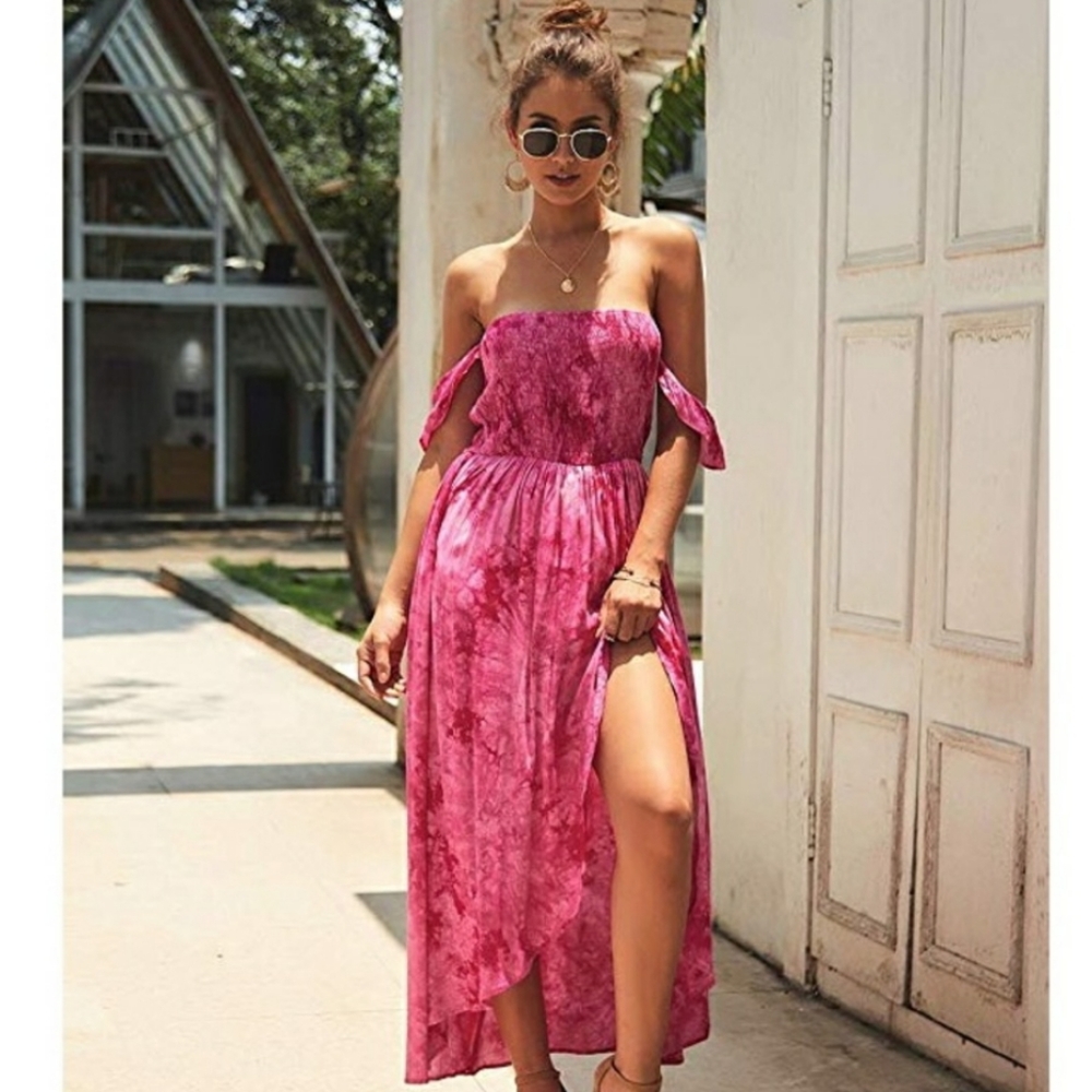 Pink high low maxi dress - Picture 2 of 4